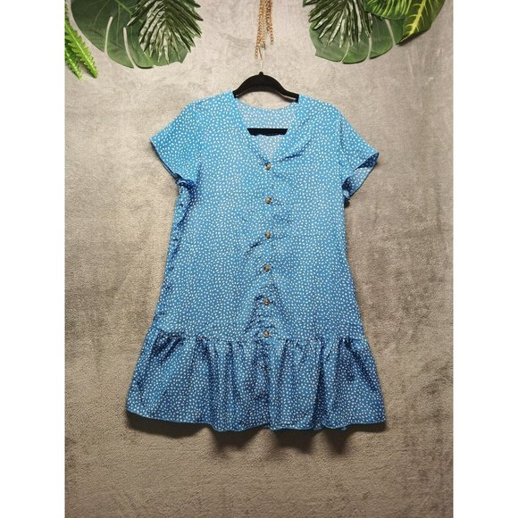 Unbranded Dresses & Skirts - Women Mini Dress Dropped Waist V-neck Button Front Closure  US SIZE 10